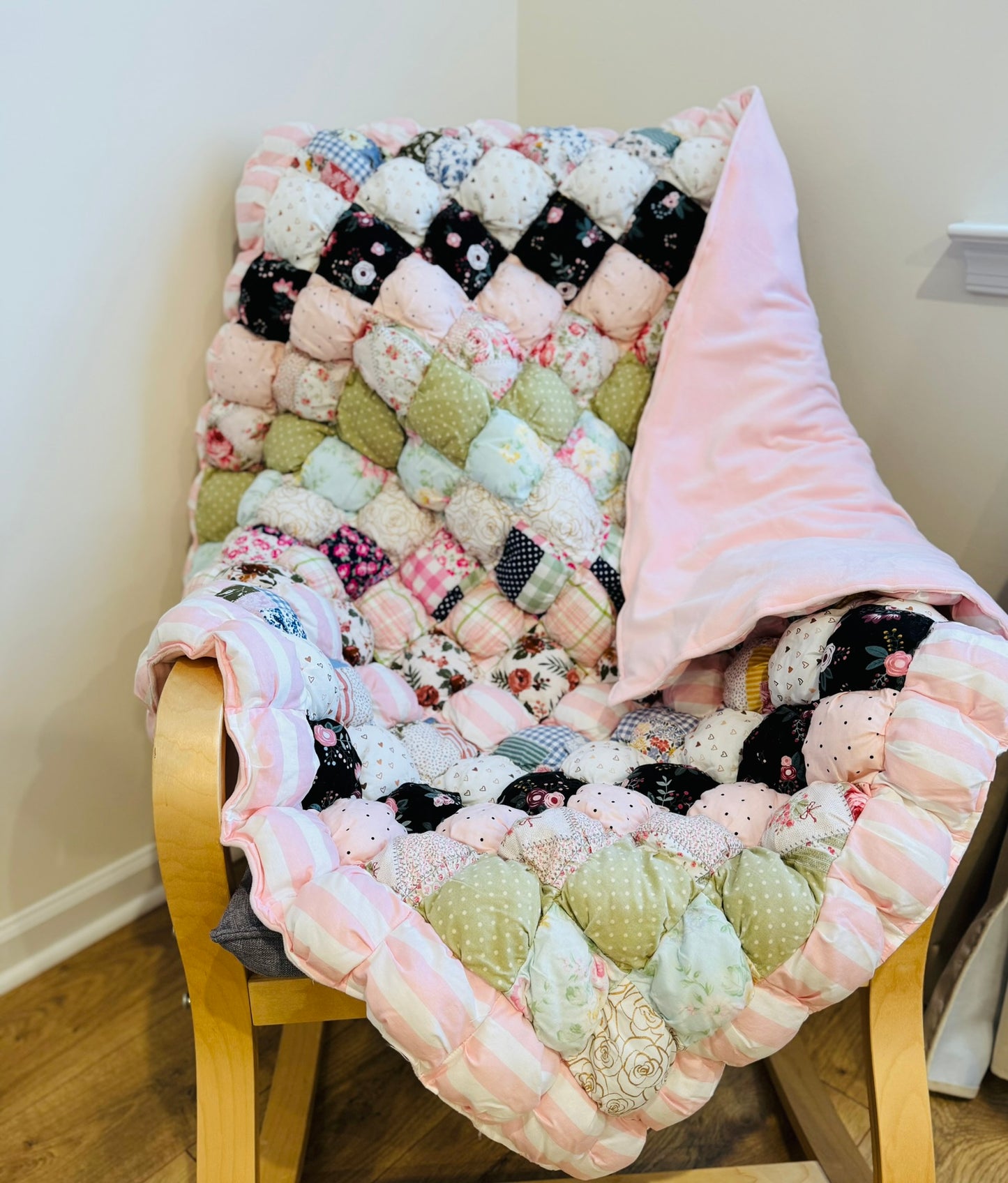 Handmade Custom Puff Lap Quilt – Cozy, Textured Comfort for Any Space