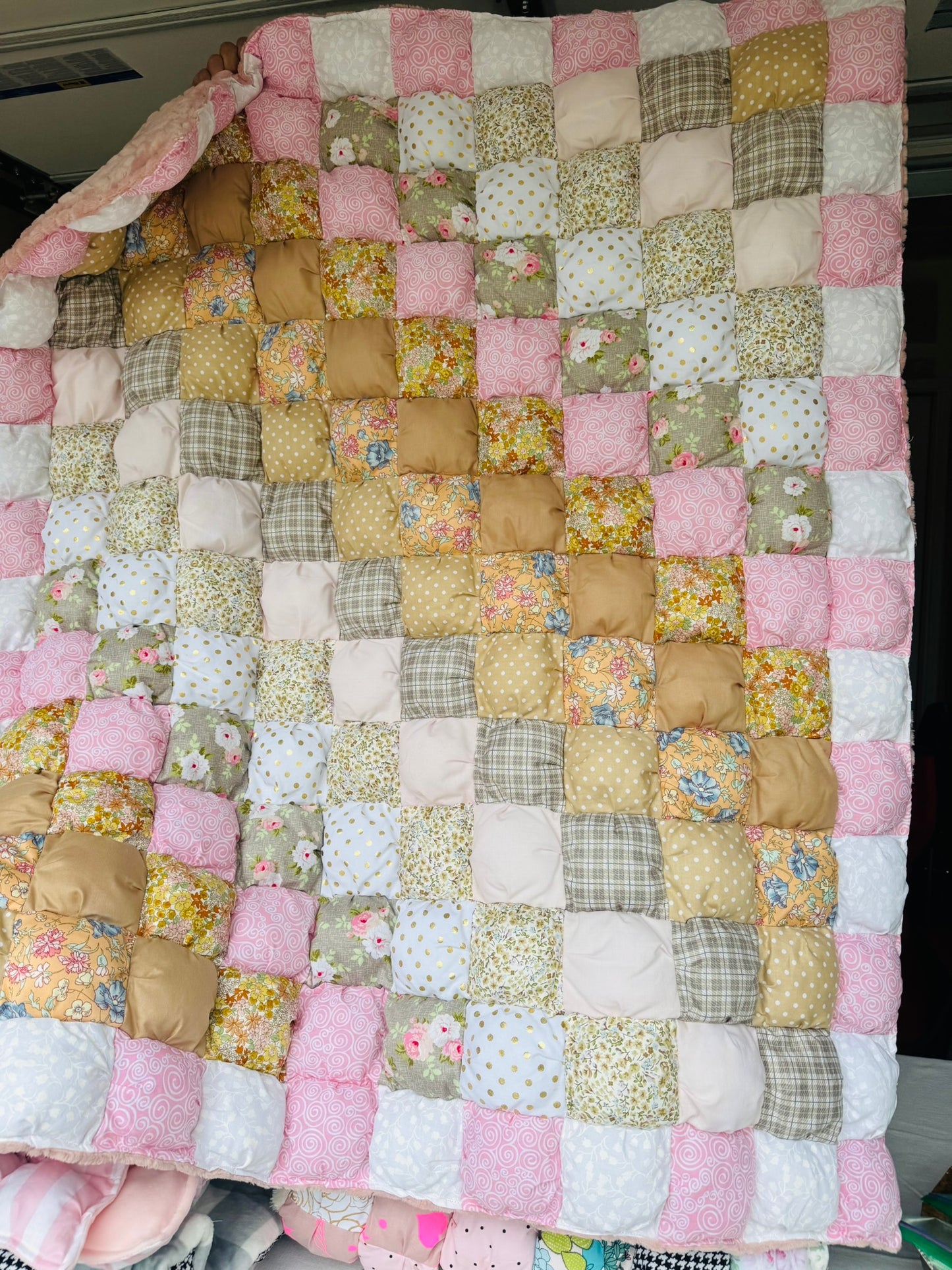 Handmade Custom Puff Lap Quilt – Cozy, Textured Comfort for Any Space