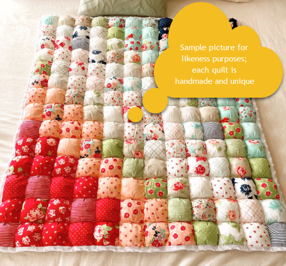 Handmade Puff Quilt - 5 x 5 Squares