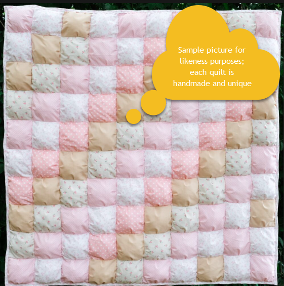 Handmade Puff Quilt - 5 x 5 Squares